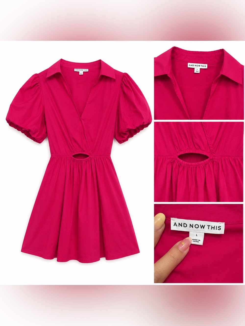 And Now This Fuchsia Cutout Mini Dress